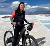 Gaby Sabatini recorrió las Salinas Grandes de Jujuy.