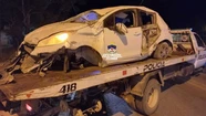 Así quedó el auto tras el choque. 