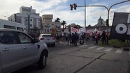 La Unidad Piquetera reclama en contra del ajuste del Gobierno nacional. Foto: 0223.