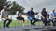Los funcionarios nacional presentaron el programa "Más Deporte" en el club Al Ver Verás. Foto: 0223.