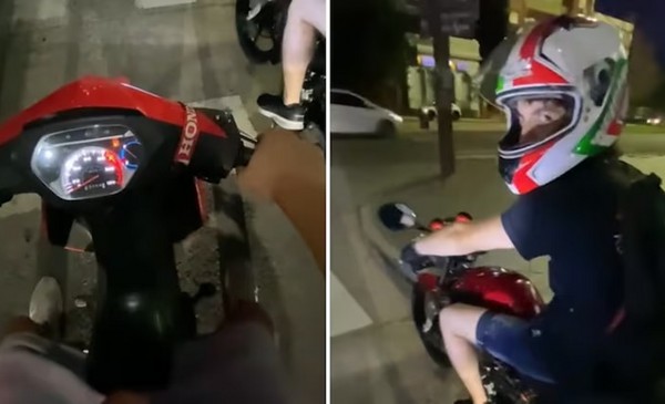 Video: lo desafió a acelerar con la moto y estuvo al borde de terminar ...