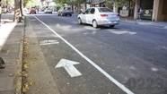 Ciclistas de Mar del Plata pintaron su propio carril de prioridad. Foto: 0223.