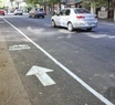Ciclistas de Mar del Plata pintaron su propio carril de prioridad. Foto: 0223.