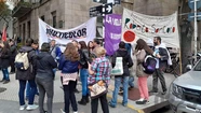 Docentes del Suteba Multicolor manifestaron en Luro e Yrigoyen. Foto: 0223. 