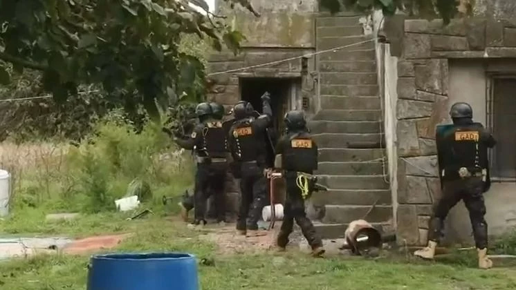 Uno de los allanamientos.