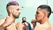 Lucas Bastida ante Luis Rivero, en su quinta defensa sudamericana