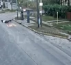 Video: atropelló a un perro, salió despedido de la moto sin casco y se salvó de milagro