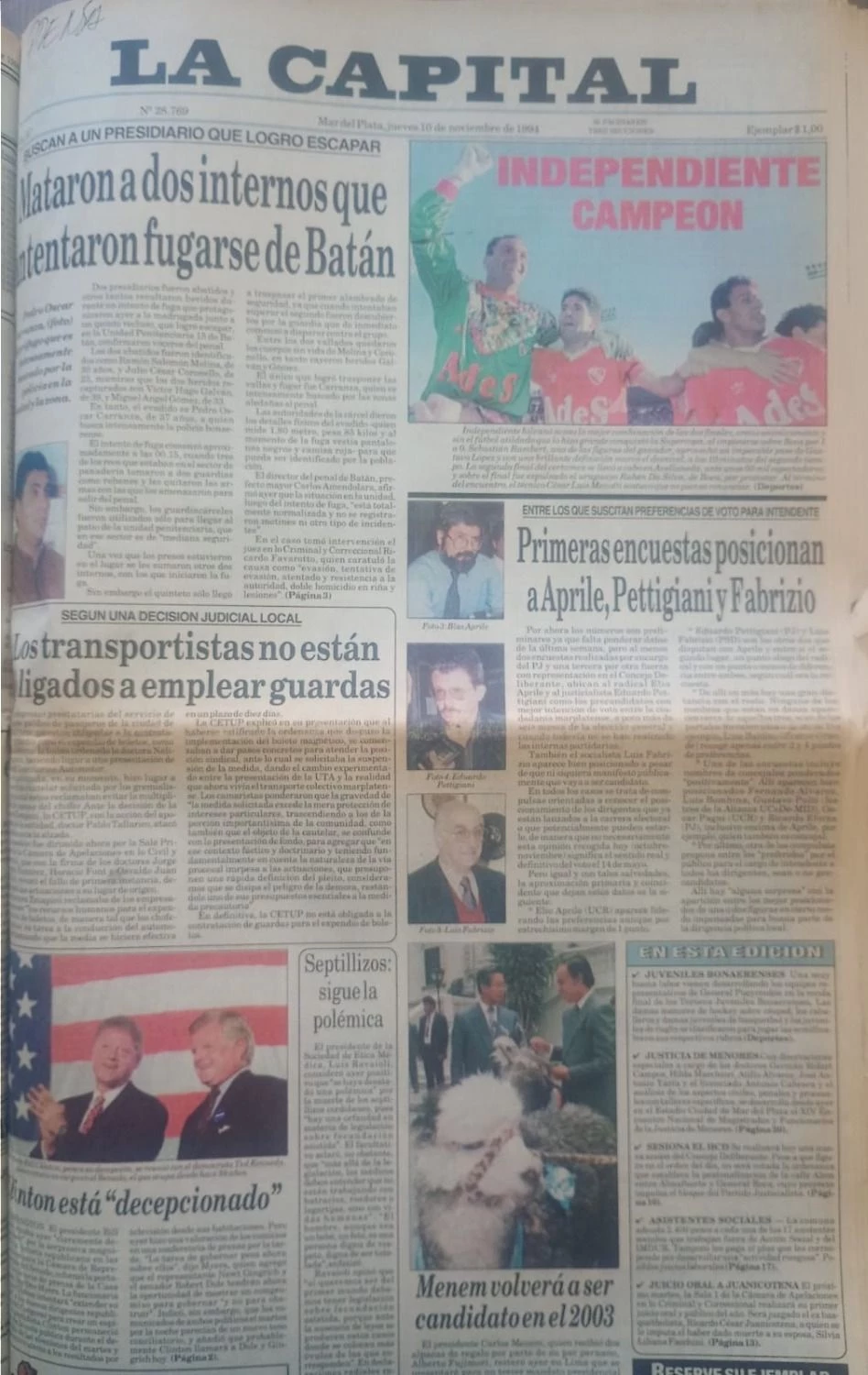 La Capital tituló en tapa el intento de fuga