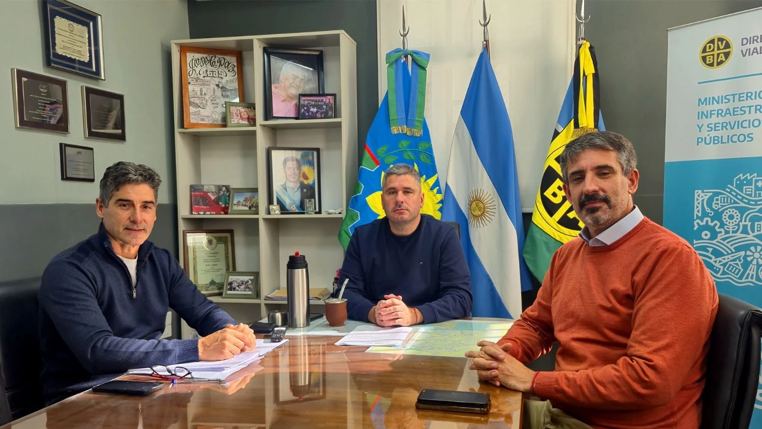 Caggiano al recibir a Ianantuony para proyectar posibles inversiones viales.