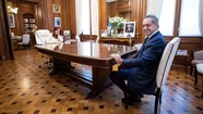 Cristina Kirchner se reunió con Daniel Scioli en el Senado.