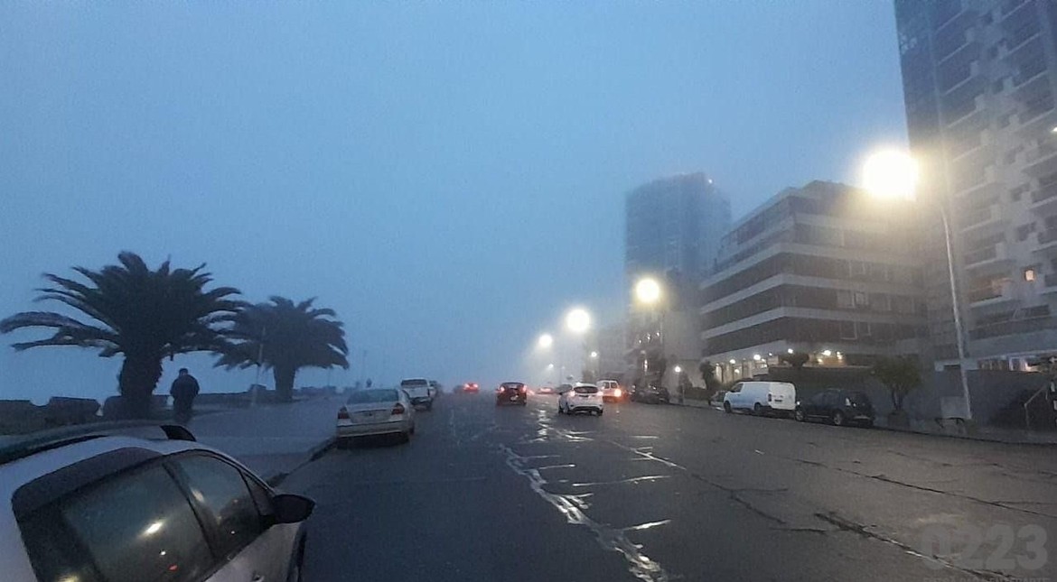 Mar del Plata amaneció cubierta por la niebla y ya hay alerta amarilla por tormentas fuertes
