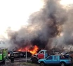 Video: así fue el feroz incendio de autos en el corralón municipal 