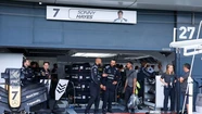 El set de rodaje en el Gran Premio de Silverstone.