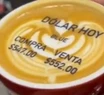 La cotización del dólar, estampada en la taza de café.