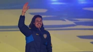 El hincha de Boca recibió a Edinson Cavani en La Bombonera.