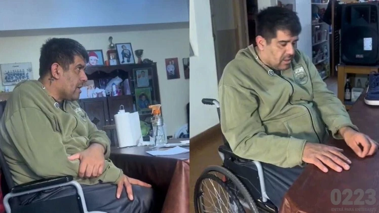 Javier Medina busca una silla de traslado para continuar sus terapias de rehabilitación en Mar del Plata.
