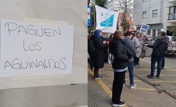 Trabajadores de una reconocida clínica realizaron una ruidosa protesta por falta de pago