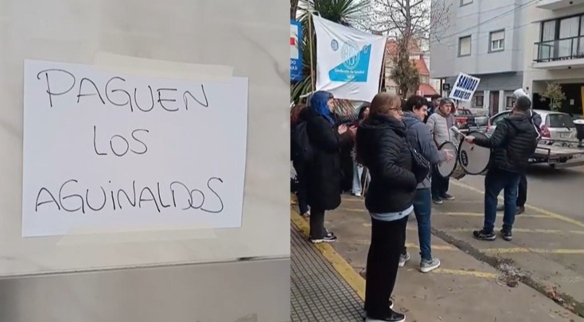 Trabajadores de una reconocida clínica realizaron una ruidosa protesta por falta de pago