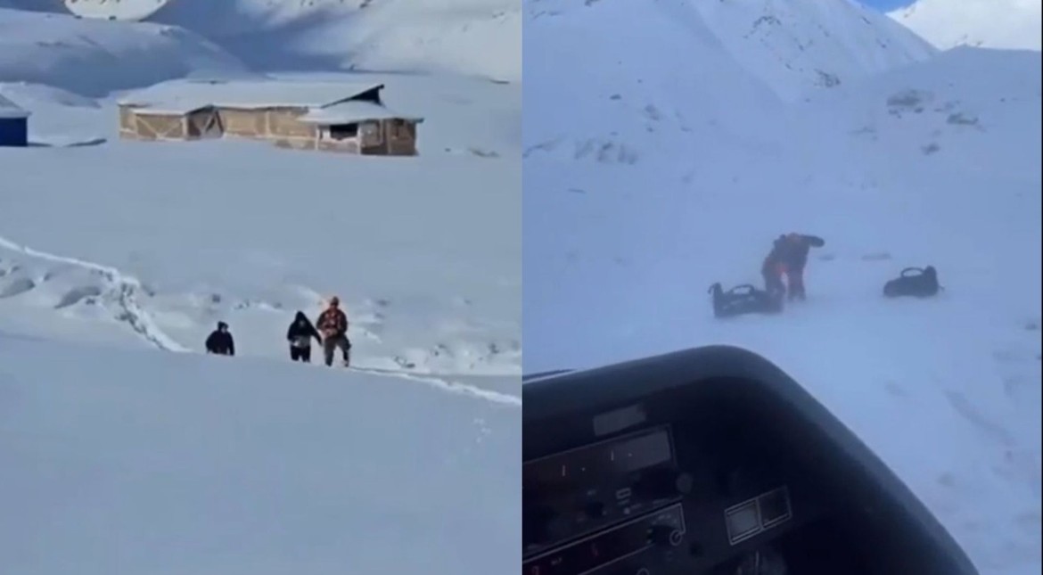 Se escapó con las maestras jardineras de su hijo y quedaron atrapados por la nieve