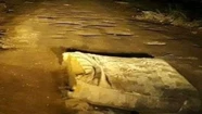 Taparon un pozo con un colchón de dos plazas