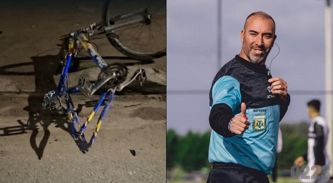 Un árbitro volvía a su casa en bicicleta, una camioneta lo atropelló y lo dejó abandonado: está en terapia intensiva