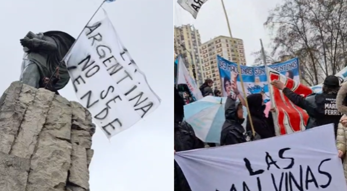 Pese a la lluvia, en Mar del Plata también se defendió la soberanía nacional: "Argentina no se vende"