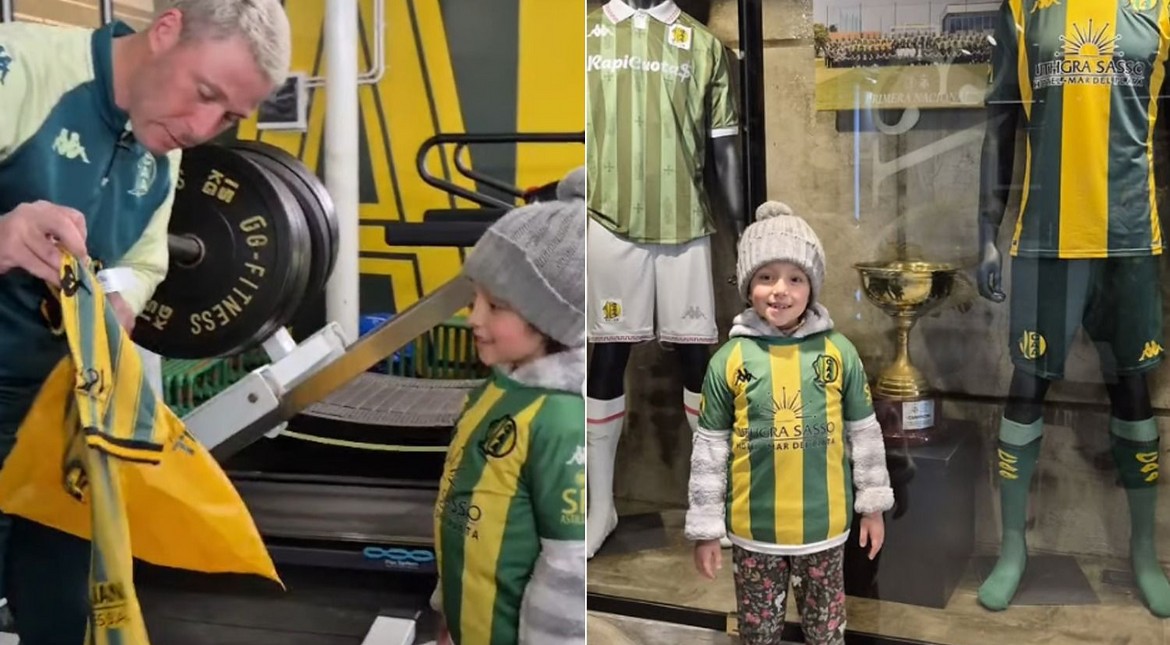 Sueño cumplido: una pequeña fanática de Aldosivi logró conocer a sus ídolos gracias a la suma de voluntades
