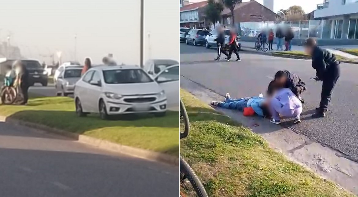 Perdió el control del auto y se subió a la cantera en la costa: atropelló a una pareja