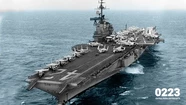 Un portaviones de guerra de EEUU frente a Playa Grande, el gran atractivo del verano del ‘54