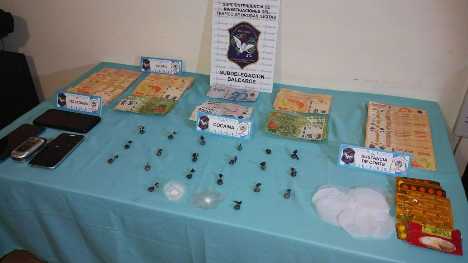 Elementos secuestrados en los allanamientos.