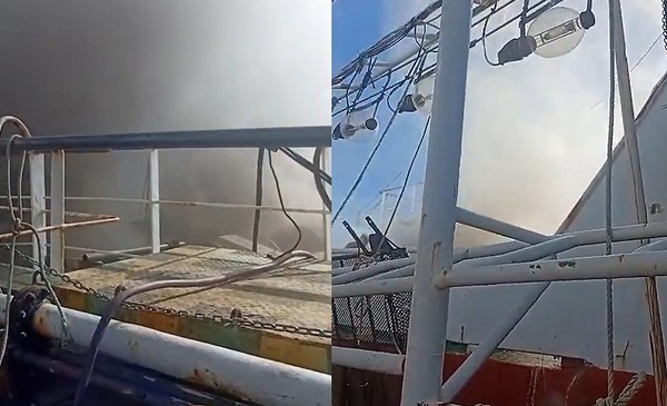 Tensión por el incendio de un buque en el Puerto de Mar del Plata | 0223
