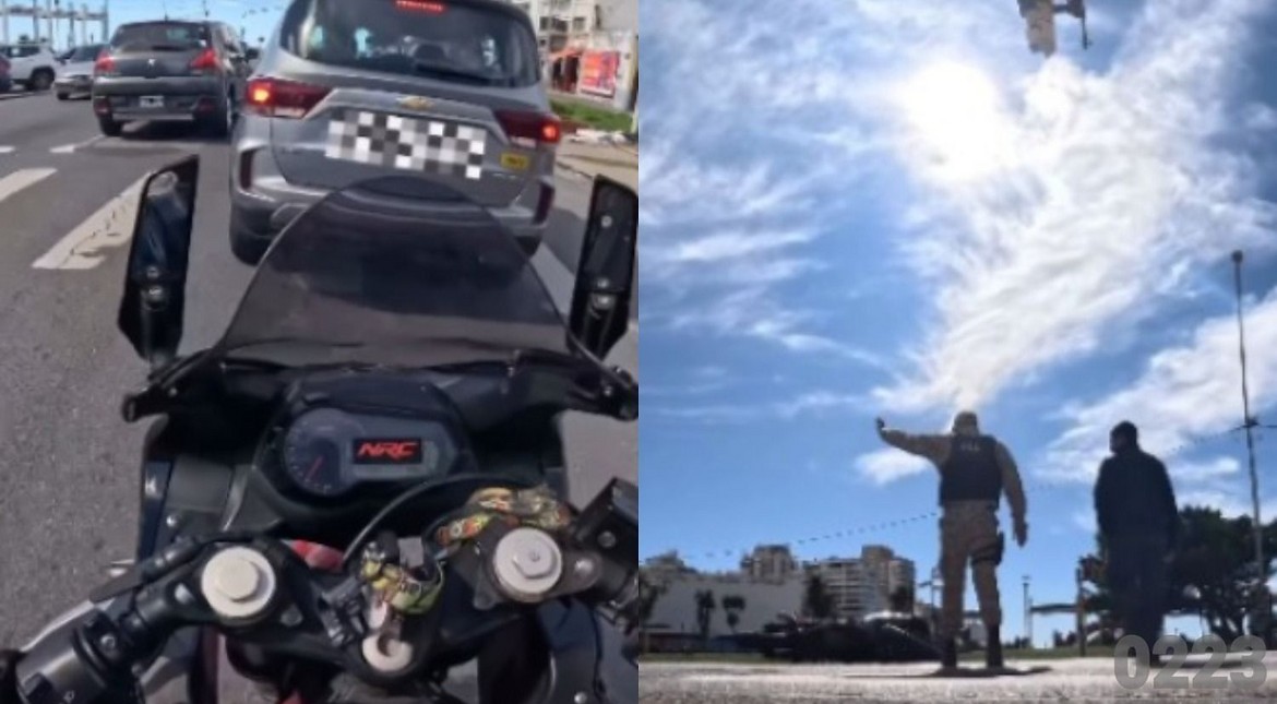 Choque en primera persona en La Perla: un motociclista registró su accidente y la reacción sorprendió a todos