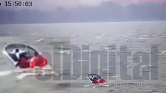 Una captura del video con el operativo de rescate en la laguna de Chascomús.