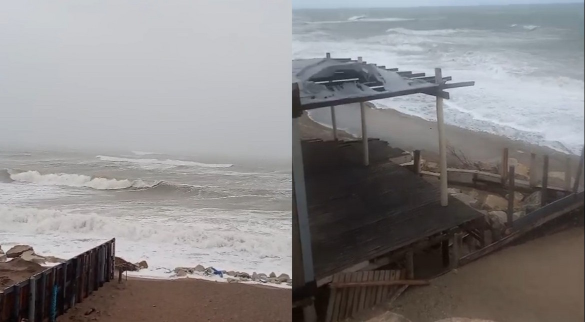 Video: el mar “se comió” las playas del sur en medio del temporal