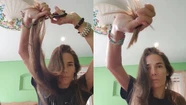Juana Viale se cortó un mechón de pelo en apoyo a las mujeres en Irán