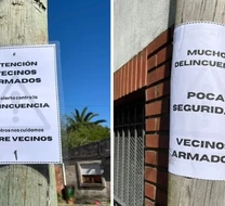 Vecinos armados: pegaron carteles por los robos advirtiendo que se van a defender Vecinos armados: pegaron carteles por los robos advirtiendo que se van a defender