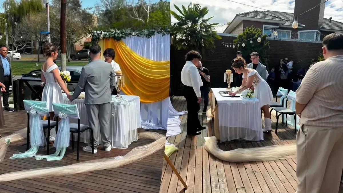 Insólito: les clausuraron el salón de eventos y se tuvieron que casar en la vereda