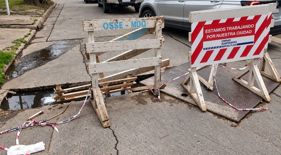 Vecinos piden una solución por una obra inconclusa en plena calle: denuncian choques y fuertes ruidos