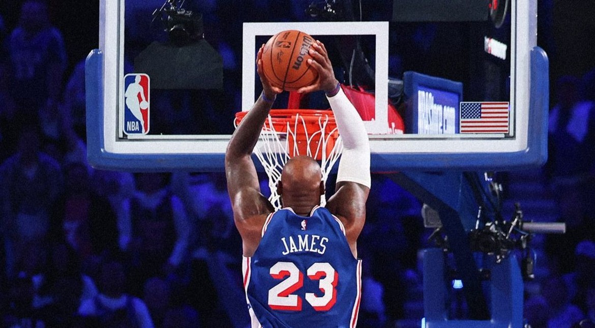 Interminable: LeBron James rompió una marca en su segundo partido en Philadelphia