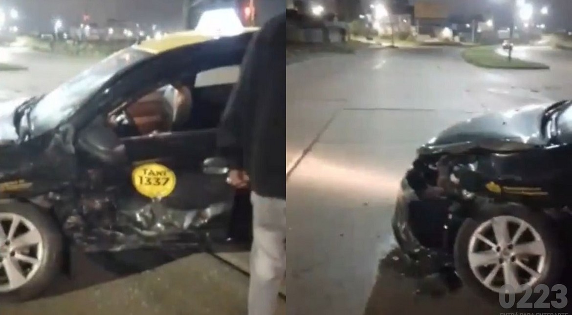 "Acá tenés que frenar": fuerte choque entre un taxi y un auto en la costa