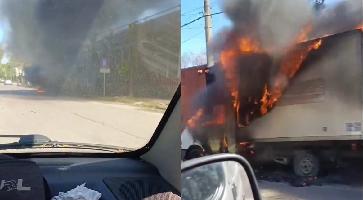 Llamas y tensión: se prendió fuego un camión en el barrio Don Bosco