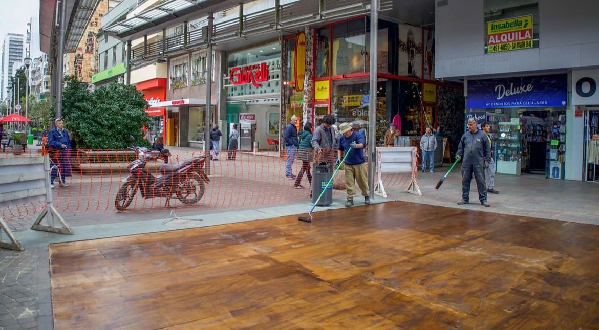 Avanzan las obras en la Peatonal San Martín