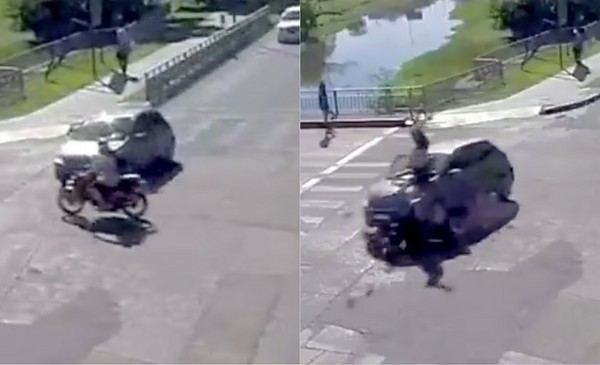 Motociclista voló por el aire tras un tremendo accidente - está ...