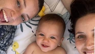 El tierno álbum de fotos del feliz estreno del hijo de Cubero y Mica Viciconte en las playas marplatenses
