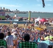 La hinchada disfrutó de nuevo del 3 a 0 desde la playa.