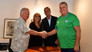 Leandro Camani, titular de Redcube, junto a Ventura y Barrionuevo.