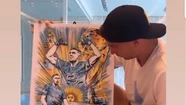 El hermoso cuadro de un artista marplatense que llegó a manos del "Dibu" Martínez